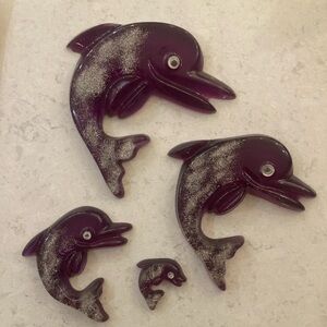 Vintage Lucite Dolphin Wall Hanging